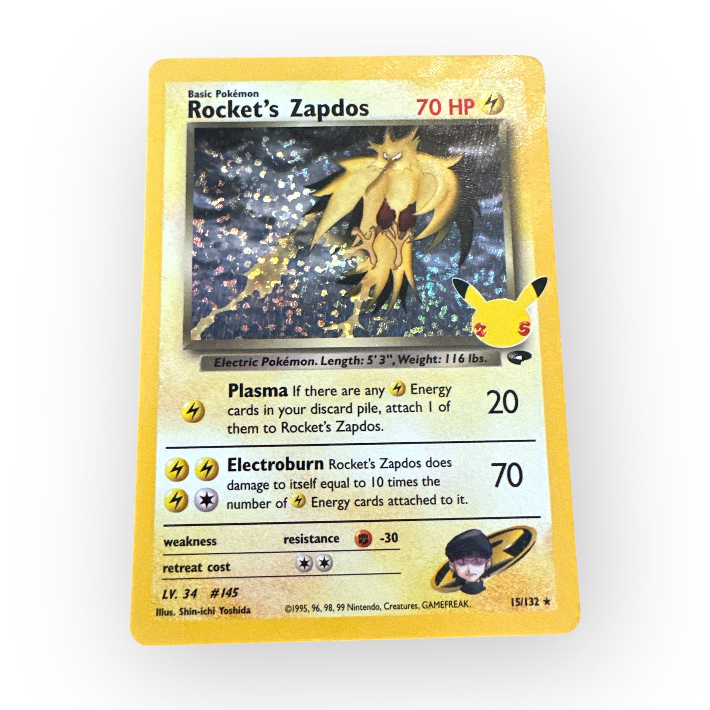 Pokemon Rocket's Zapdos Celebrations Card